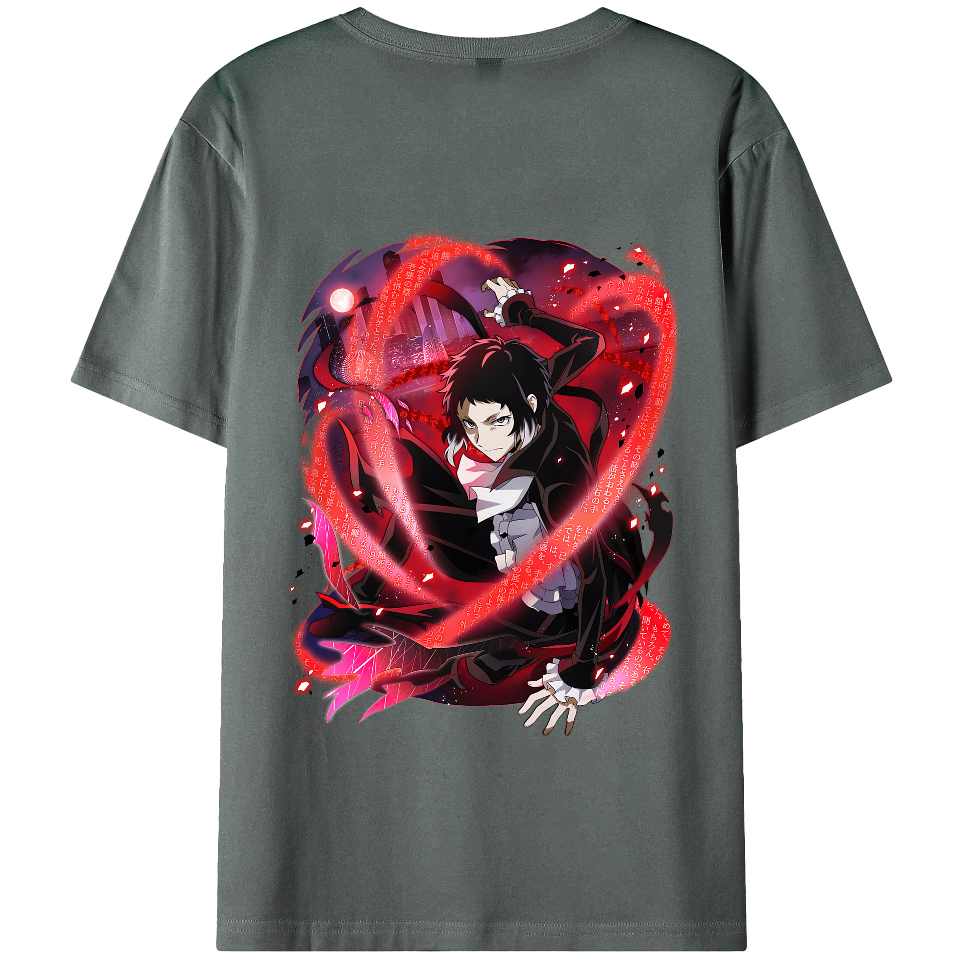 （画像用） 文豪ストレイドッグス Bungo Stray Dogs 綿100％半袖Tシャツ（背面プリント）